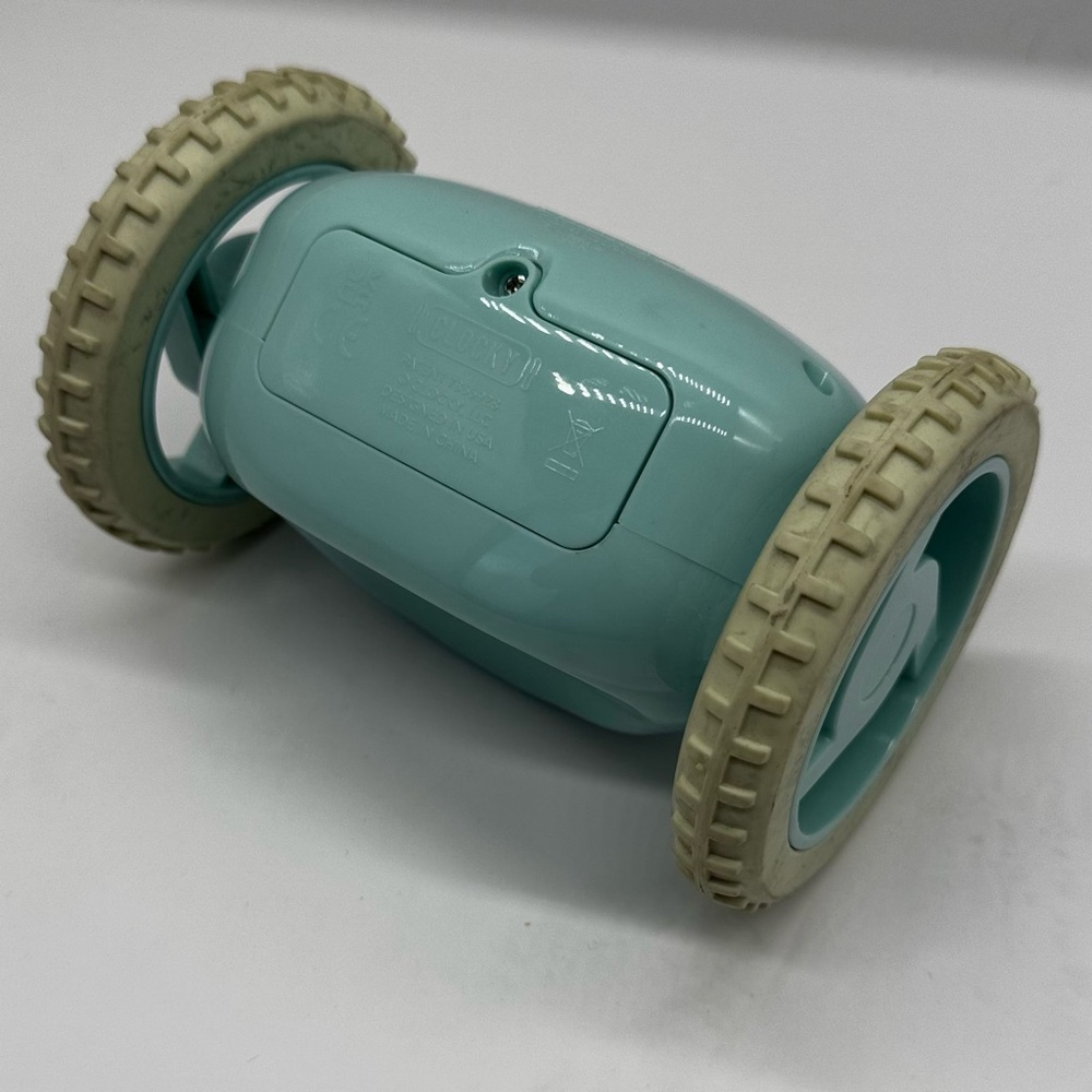 Clocky Alarm Clock on Wheels - Teal - Picture 6 of 8